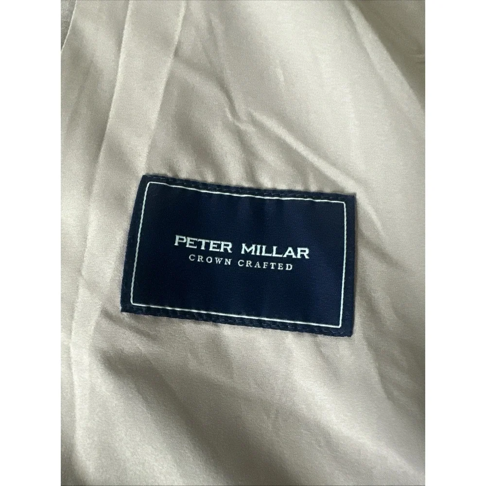 Peter Millar Size Large Crown Crafted Excursionist Lite Full Zip Vest Wool‎ Gray